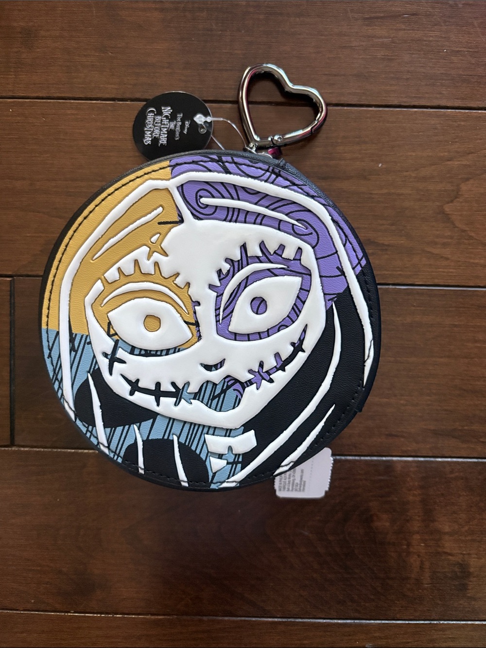 The Nightmare Before Christmas Sally Round Zip Pouch - Black, Purple, Gold